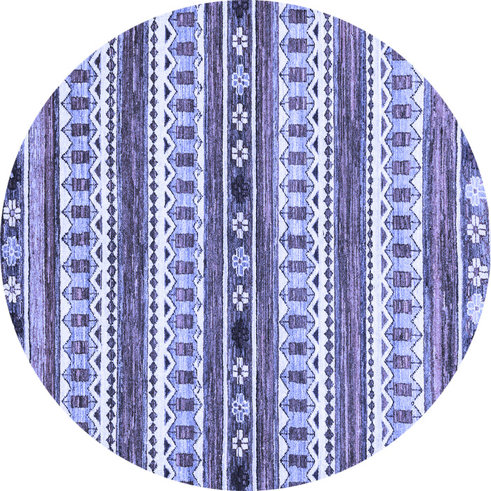 Round Machine Washable Abstract Blue Modern Rug, wshabs3161blu