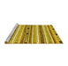 Sideview of Machine Washable Abstract Yellow Modern Rug, wshabs3161yw