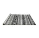 Sideview of Machine Washable Abstract Gray Modern Rug, wshabs3161gry