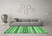 Machine Washable Abstract Emerald Green Modern Area Rugs in a Living Room,, wshabs3161emgrn