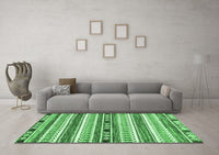 Machine Washable Abstract Emerald Green Modern Rug, wshabs3161emgrn