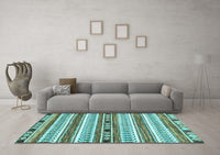 Machine Washable Abstract Light Blue Modern Rug, wshabs3161lblu