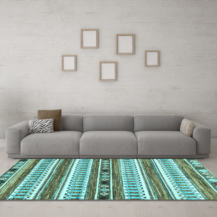 Machine Washable Abstract Light Blue Modern Rug in a Living Room, wshabs3161lblu