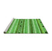 Sideview of Machine Washable Abstract Green Modern Area Rugs, wshabs3161grn