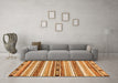 Machine Washable Abstract Orange Modern Area Rugs in a Living Room, wshabs3161org