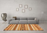 Machine Washable Abstract Orange Modern Rug, wshabs3161org