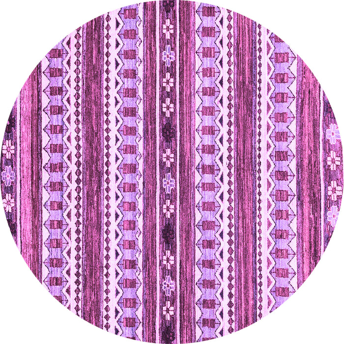 Round Abstract Purple Modern Rug, abs3161pur
