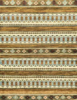 Abstract Brown Gold Modern Rug, abs3161