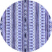 Round Abstract Blue Modern Rug, abs3161blu