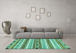 Machine Washable Abstract Turquoise Modern Area Rugs in a Living Room,, wshabs3161turq