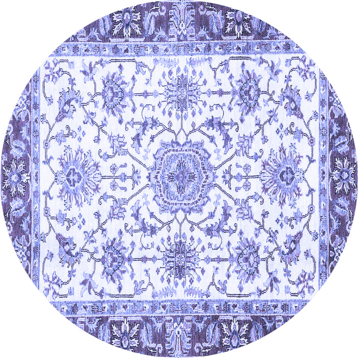 Round Oriental Blue Traditional Rug, abs3162blu