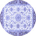 Round Oriental Blue Traditional Rug, abs3162blu