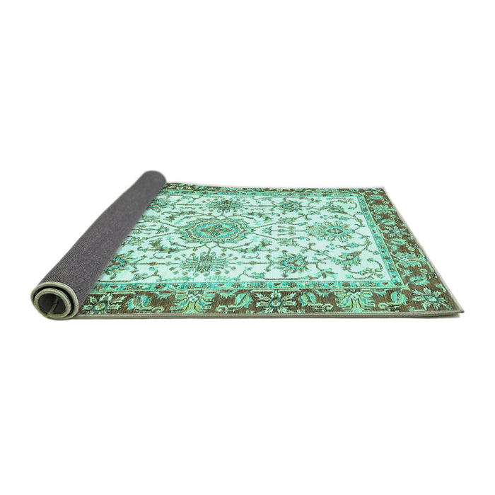 Sideview of Oriental Turquoise Traditional Rug, abs3162turq