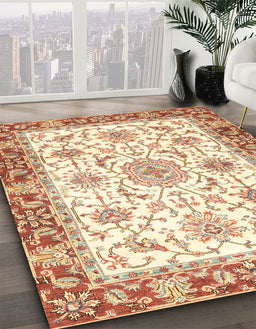 Machine Washable Abstract Chocolate Brown Rug in a Family Room, wshabs3162