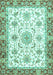 Machine Washable Oriental Turquoise Traditional Area Rugs, wshabs3162turq