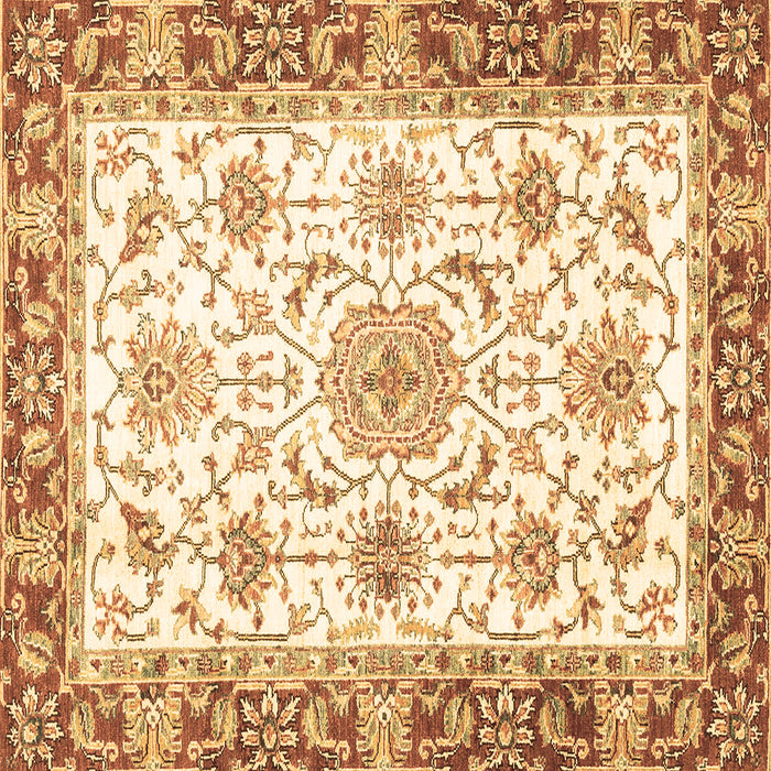 Square Machine Washable Oriental Brown Traditional Rug, wshabs3162brn