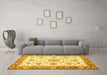 Machine Washable Oriental Yellow Traditional Rug in a Living Room, wshabs3162yw