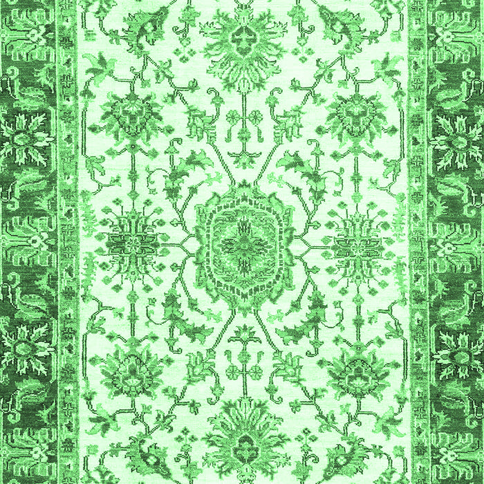 Machine Washable Oriental Emerald Green Traditional Area Rugs, wshabs3162emgrn