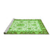 Sideview of Machine Washable Oriental Green Traditional Area Rugs, wshabs3162grn