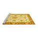 Sideview of Machine Washable Oriental Yellow Traditional Rug, wshabs3162yw