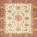 Square Abstract Chocolate Brown Oriental Rug, abs3162