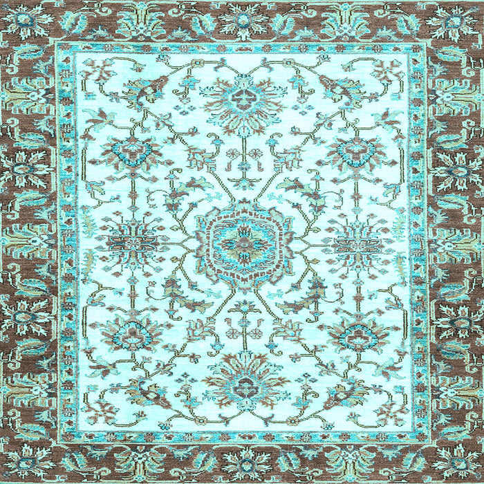 Square Oriental Light Blue Traditional Rug, abs3162lblu