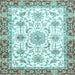 Square Oriental Light Blue Traditional Rug, abs3162lblu