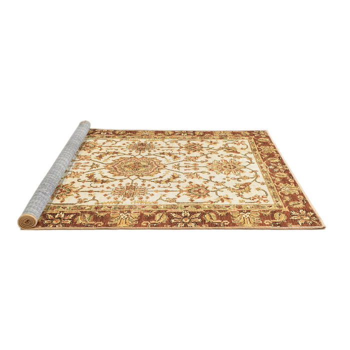 Sideview of Machine Washable Oriental Brown Traditional Rug, wshabs3162brn