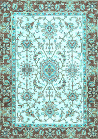 Oriental Light Blue Traditional Rug, abs3162lblu