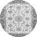 Round Oriental Gray Traditional Rug, abs3162gry