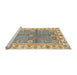 Sideview of Machine Washable Abstract Brown Rug, wshabs3163