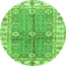 Round Oriental Green Traditional Rug, abs3163grn