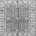 Square Machine Washable Oriental Gray Traditional Rug, wshabs3163gry