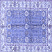 Square Machine Washable Oriental Blue Traditional Rug, wshabs3163blu