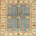 Square Abstract Brown Oriental Rug, abs3163