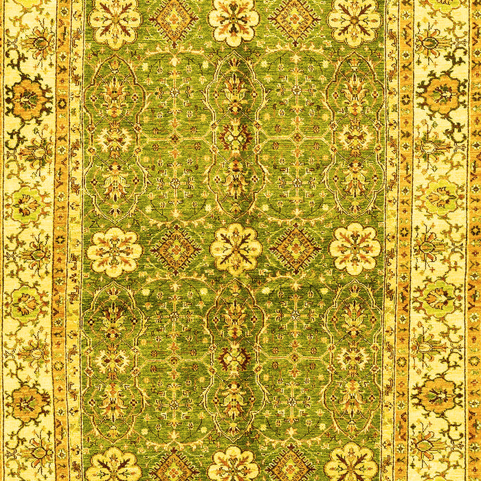Machine Washable Oriental Yellow Traditional Rug, wshabs3163yw