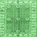 Square Machine Washable Oriental Emerald Green Traditional Area Rugs, wshabs3163emgrn