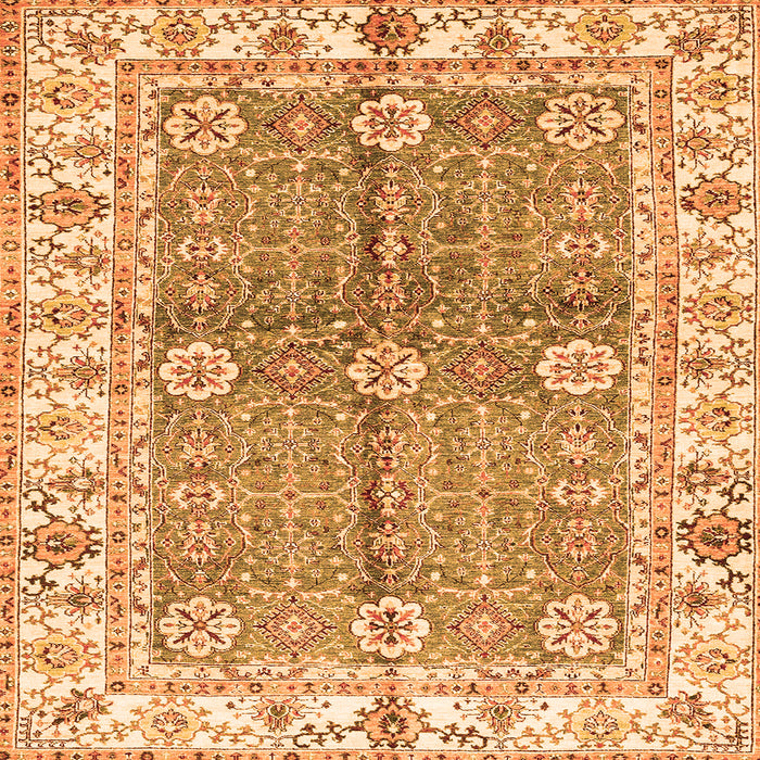 Square Oriental Orange Traditional Rug, abs3163org