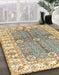 Abstract Brown Oriental Rug in Family Room, abs3163