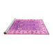 Sideview of Machine Washable Oriental Pink Traditional Rug, wshabs3163pnk