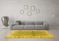 Machine Washable Oriental Yellow Traditional Rug, wshabs3163yw