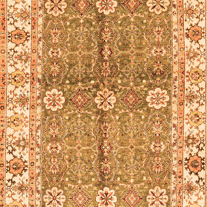 Machine Washable Oriental Orange Traditional Area Rugs, wshabs3163org
