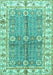 Machine Washable Oriental Turquoise Traditional Area Rugs, wshabs3163turq
