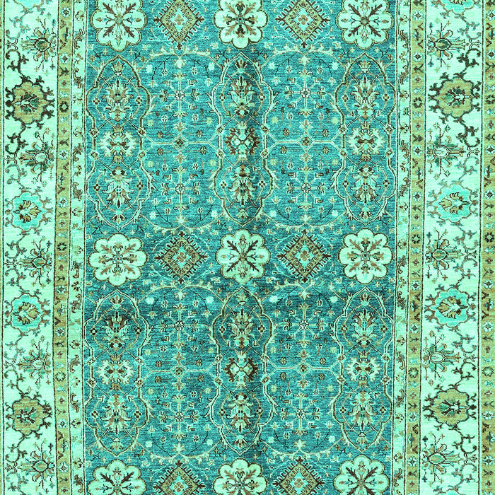 Machine Washable Oriental Turquoise Traditional Area Rugs, wshabs3163turq