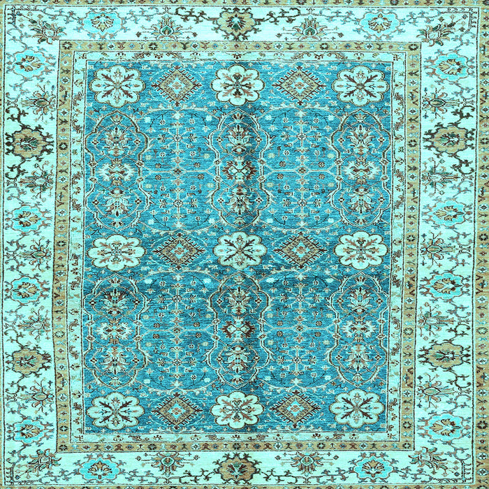 Square Oriental Light Blue Traditional Rug, abs3163lblu