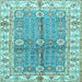 Square Oriental Light Blue Traditional Rug, abs3163lblu