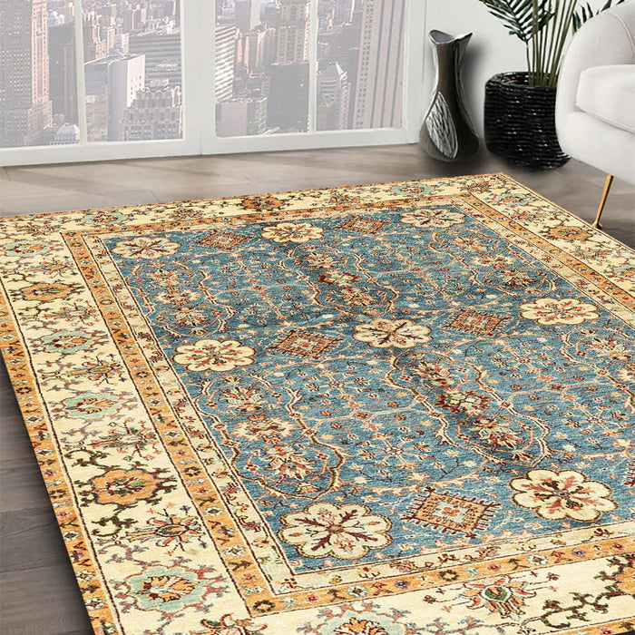 Machine Washable Abstract Brown Rug in a Family Room, wshabs3163