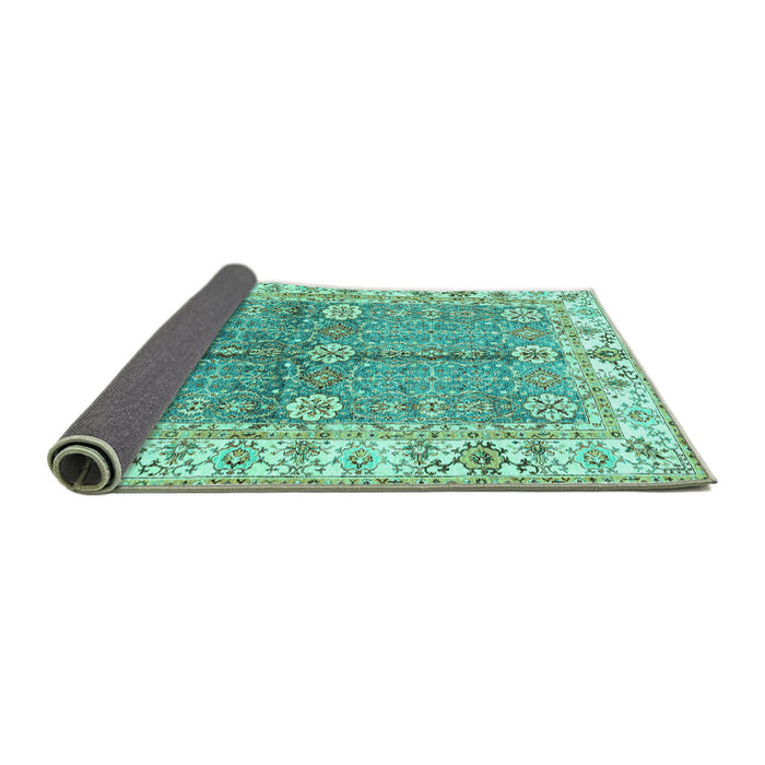 Sideview of Oriental Turquoise Traditional Rug, abs3163turq
