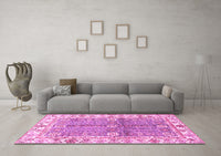 Machine Washable Oriental Pink Traditional Rug, wshabs3163pnk