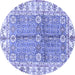 Round Oriental Blue Traditional Rug, abs3163blu